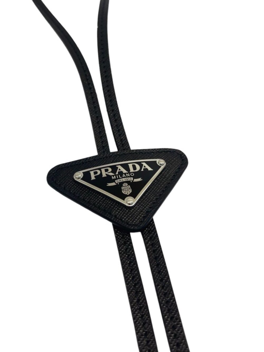 NWT Prada bolo tie-unisex 🖤Saffiano triangle with logo (gift box included)💟 - Picture 2 of 7